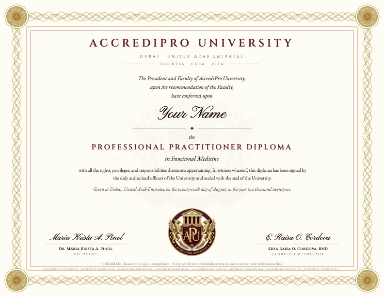 AccrediPro University Official Professional Diploma Sample